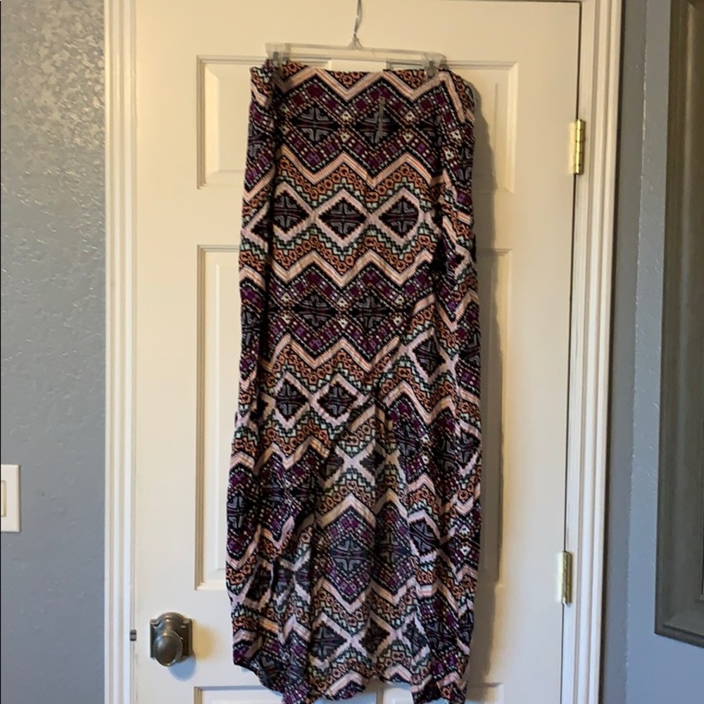 Boho print maxi skirt